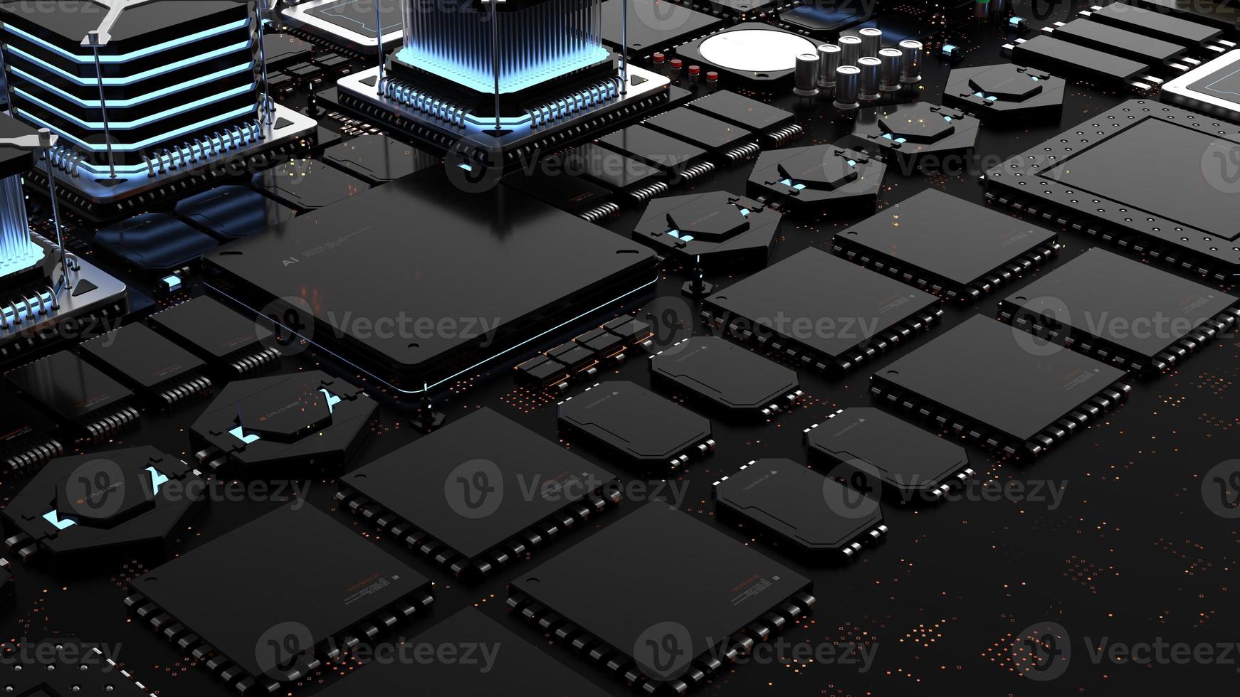 components of computing power on a chip . the concept of next-generation computer technology photo