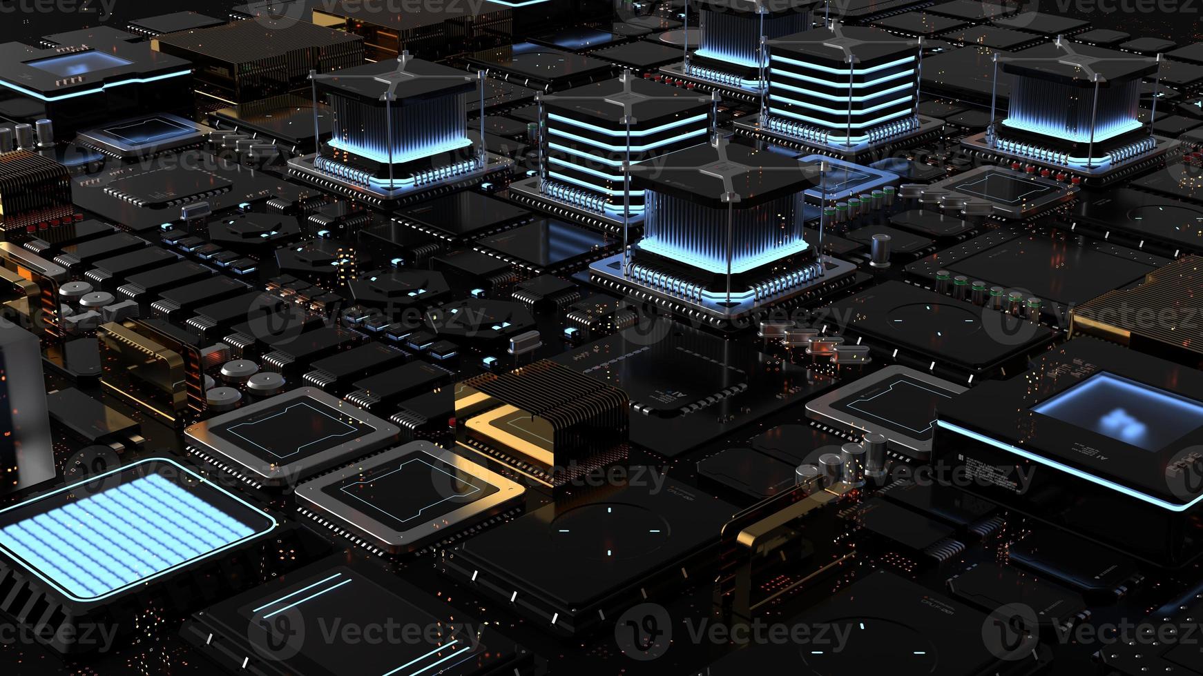 components of computing power on a chip . the concept of next-generation computer technology photo