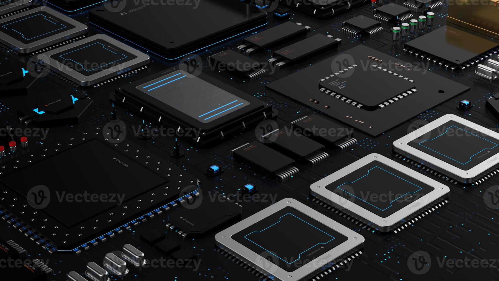 components of computing power on a chip . the concept of next-generation computer technology photo