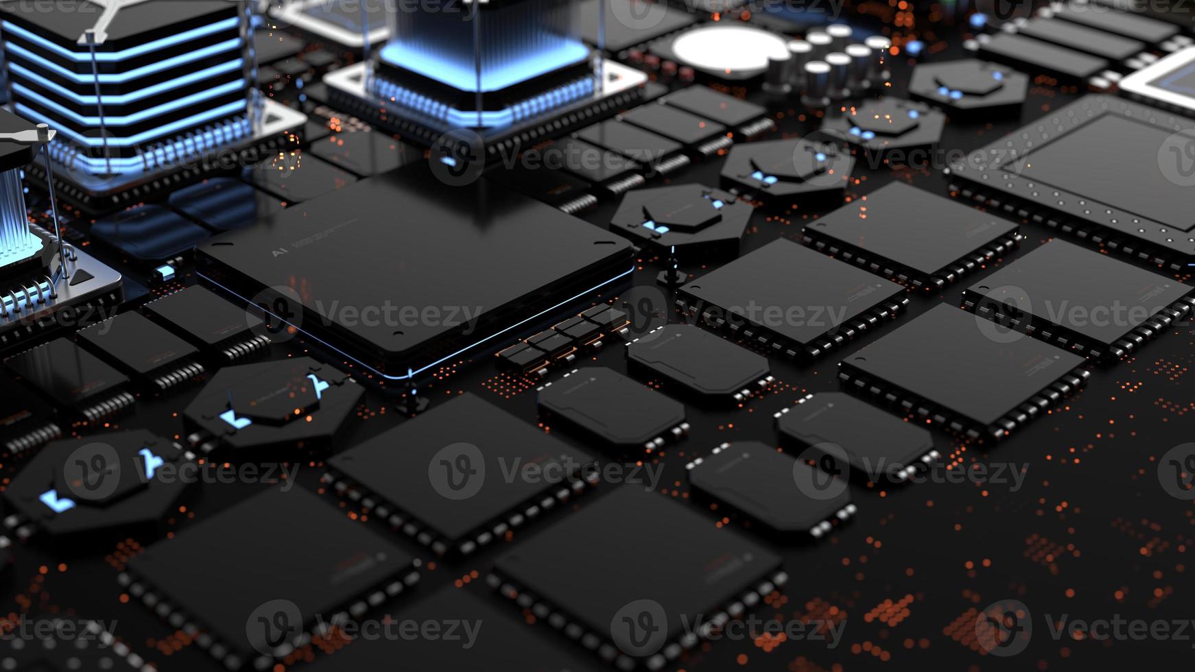 components of computing power on a chip . the concept of next-generation computer technology photo