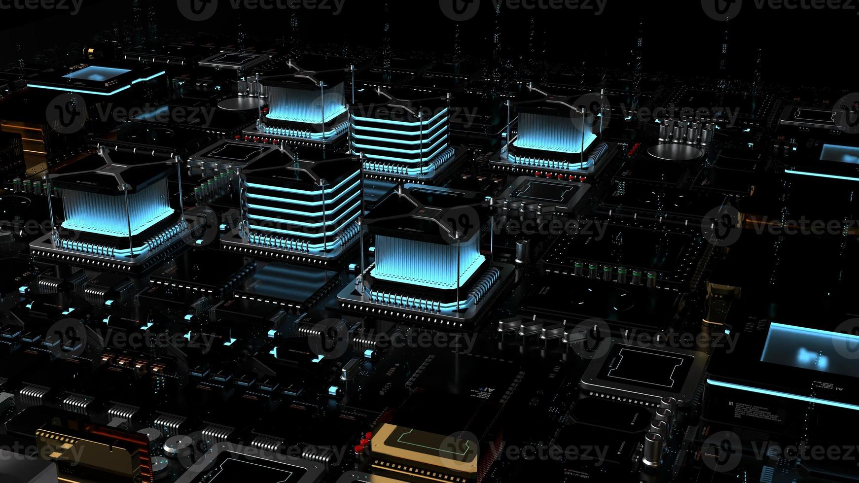 components of computing power on a chip . the concept of next-generation computer technology photo