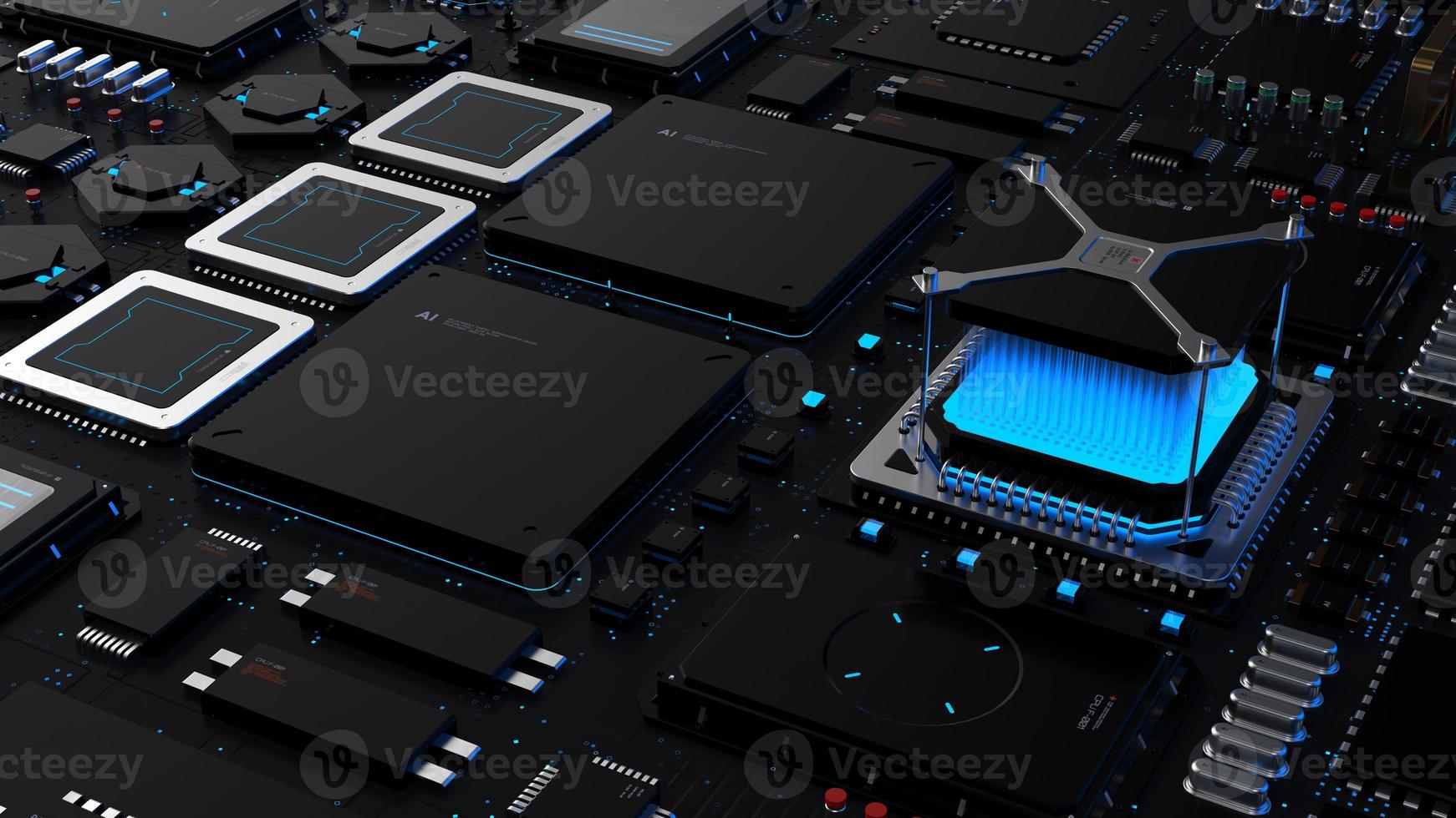 components of computing power on a chip . the concept of next-generation computer technology photo