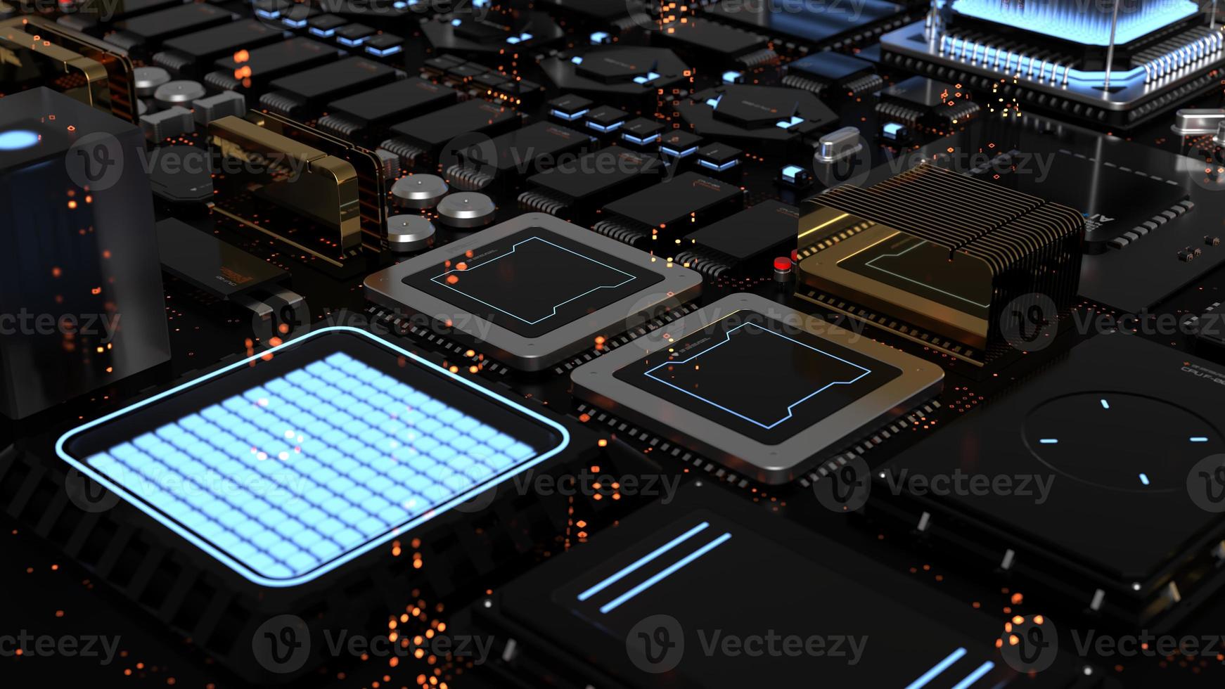 components of computing power on a chip . the concept of next-generation computer technology photo