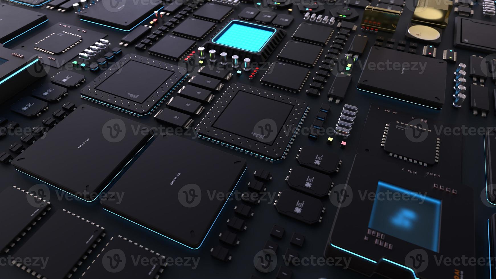 components of computing power on a chip . the concept of next-generation computer technology photo