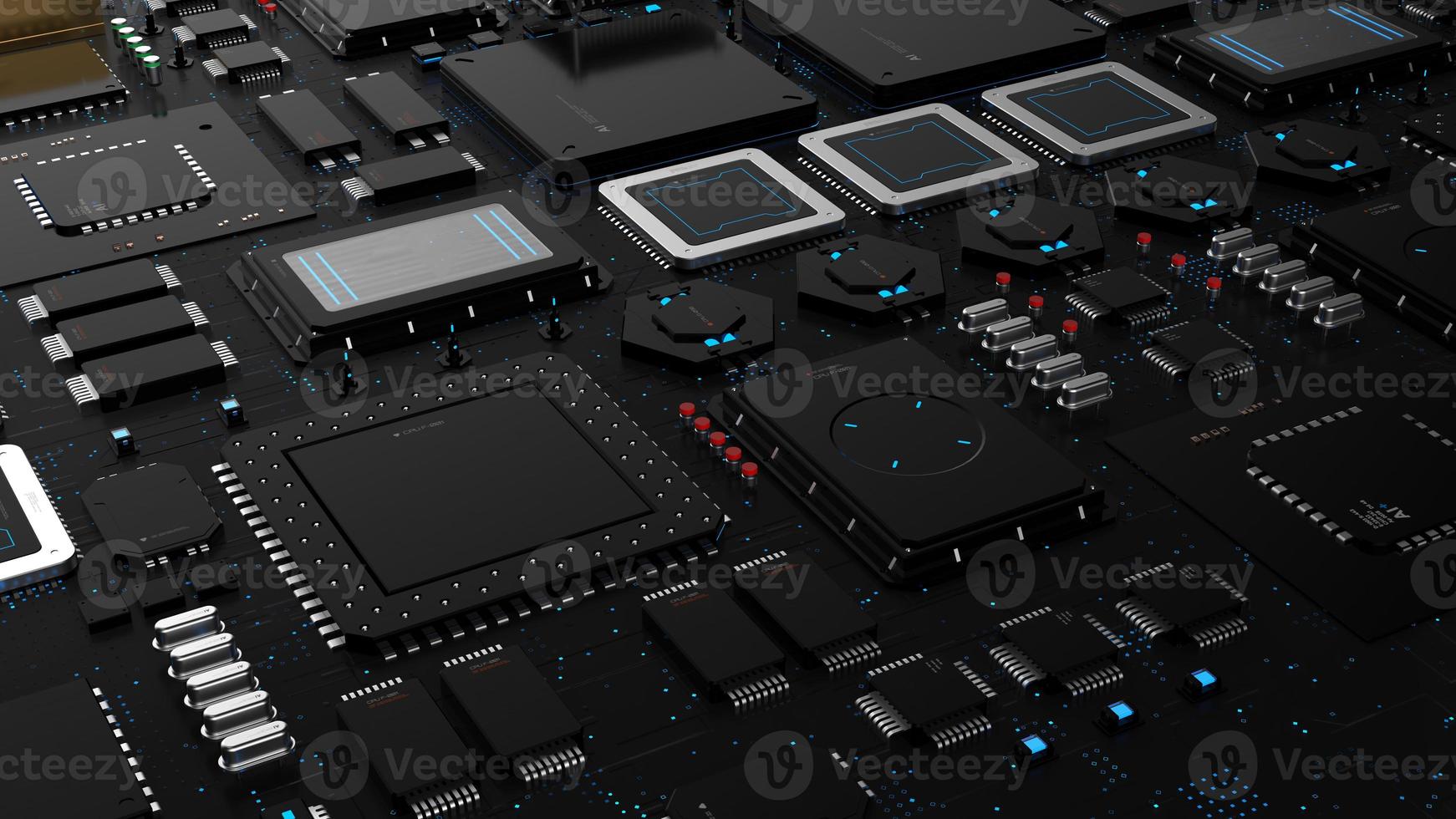 components of computing power on a chip . the concept of next-generation computer technology photo