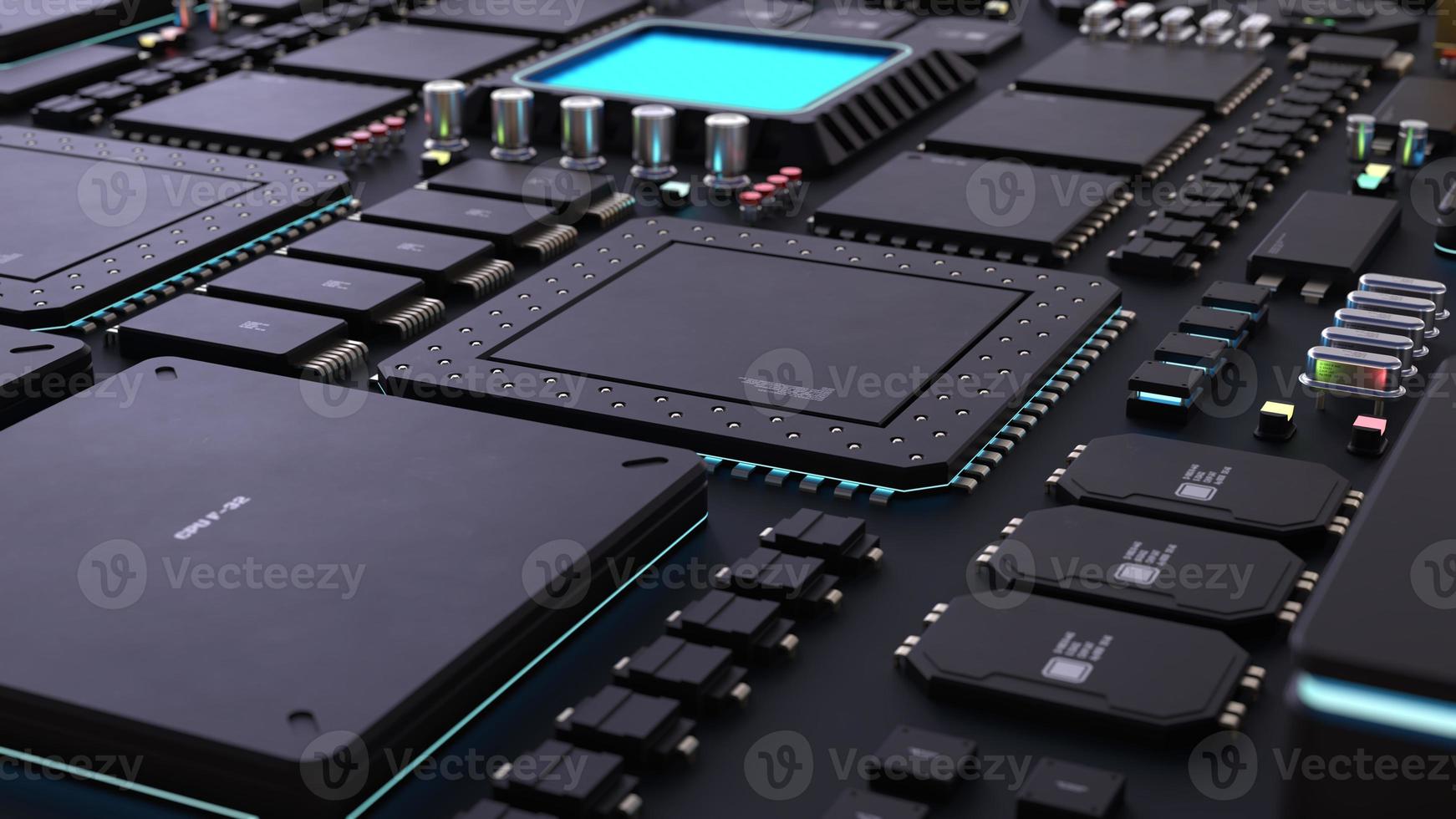 components of computing power on a chip . the concept of next-generation computer technology photo