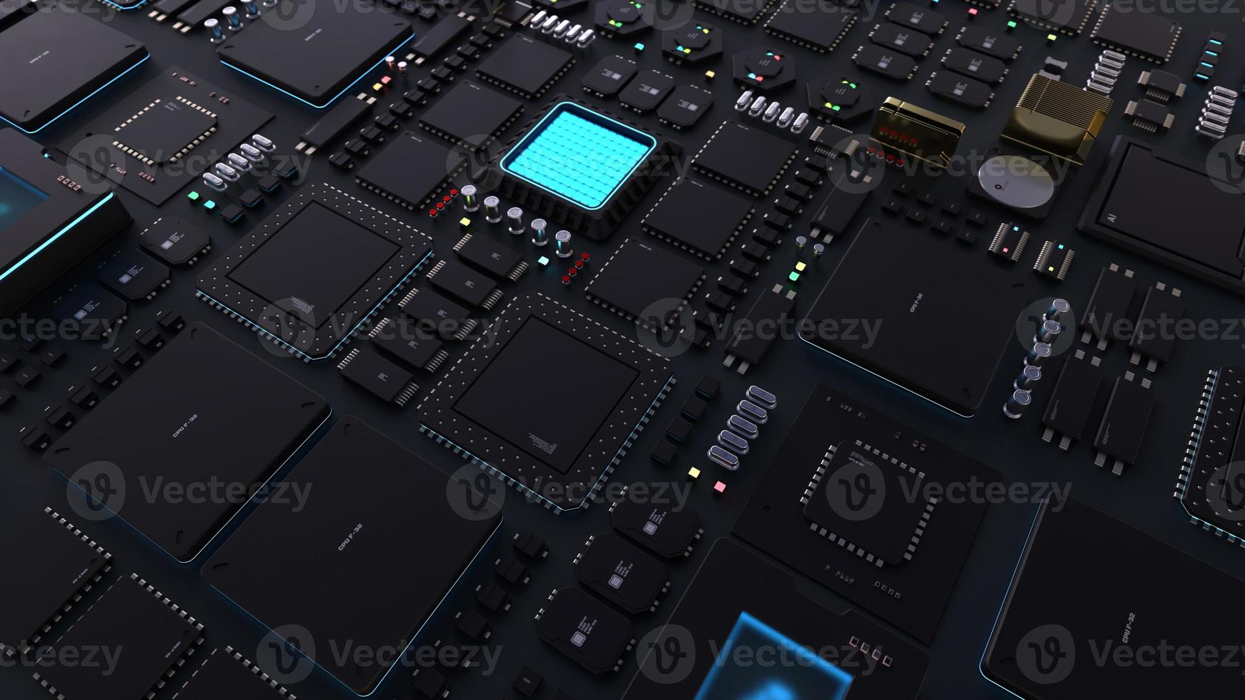 components of computing power on a chip . the concept of next-generation computer technology photo