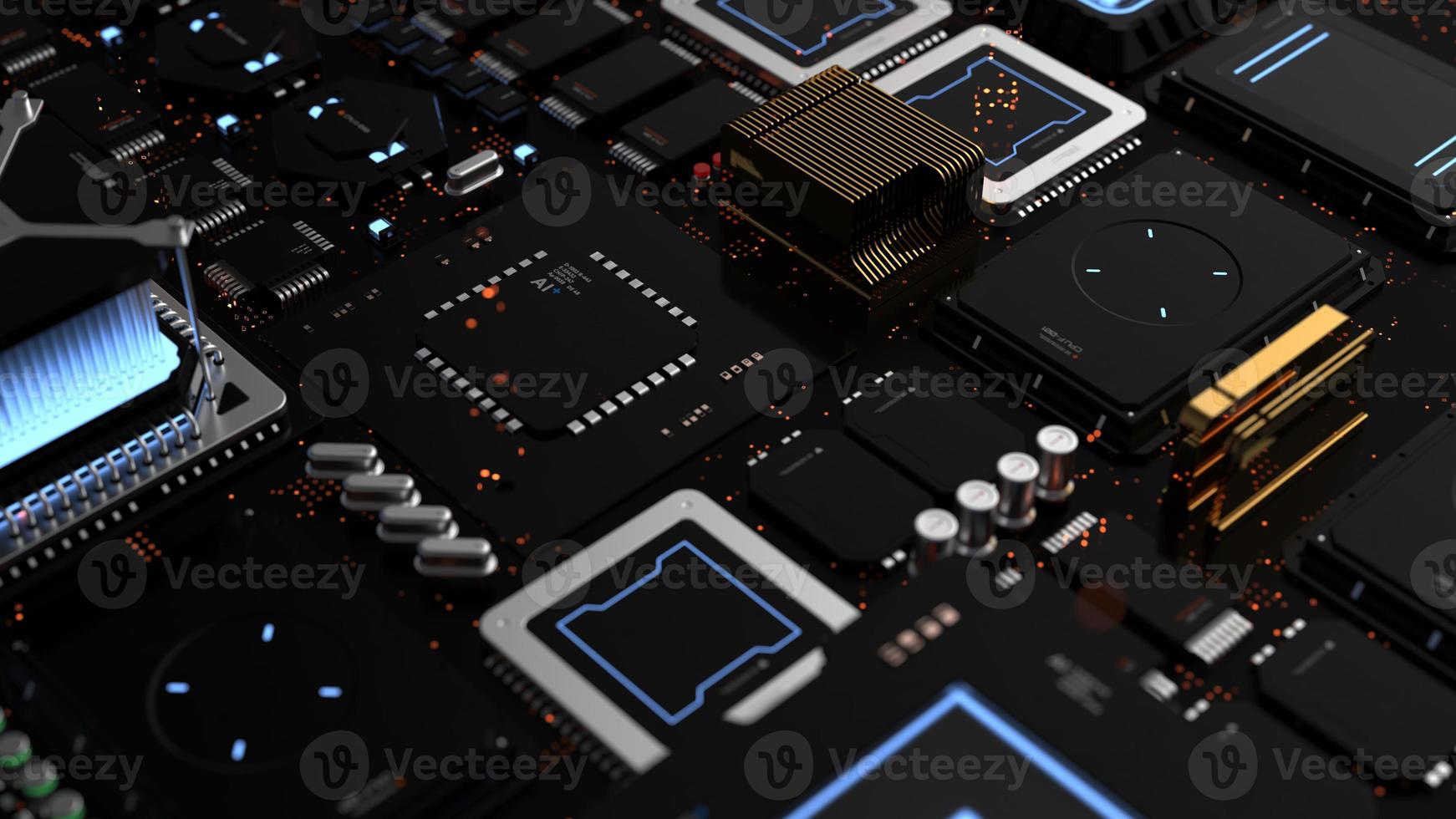 components of computing power on a chip . the concept of next-generation computer technology photo