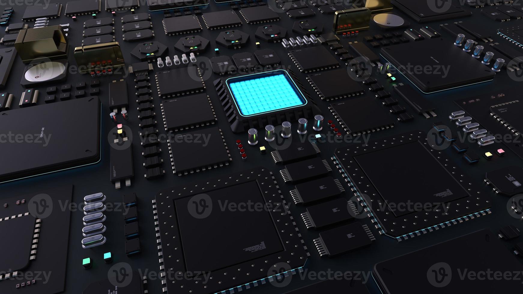 components of computing power on a chip . the concept of next-generation computer technology photo