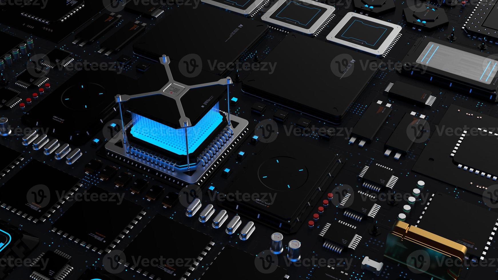 components of computing power on a chip . the concept of next-generation computer technology photo