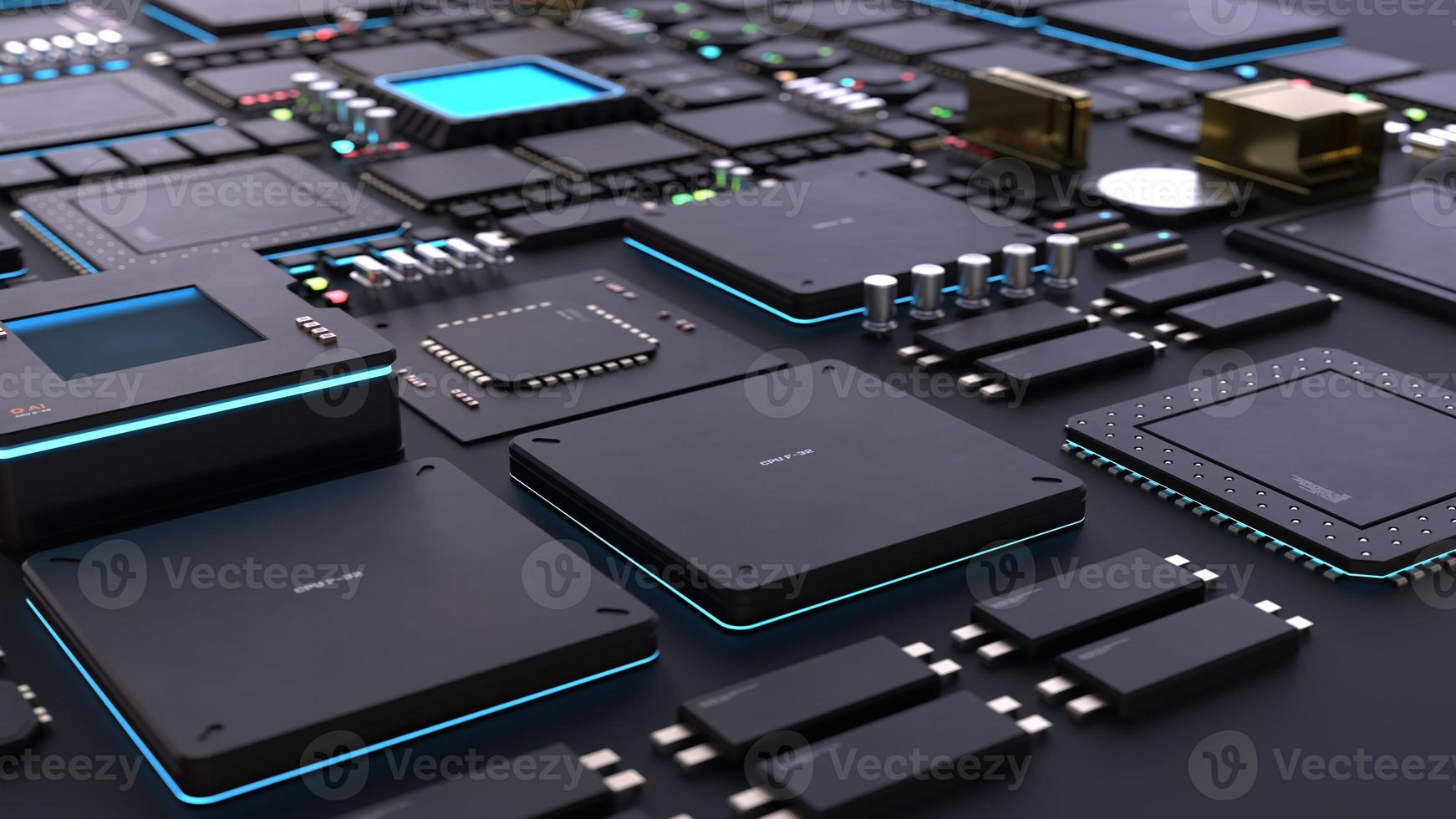 components of computing power on a chip . the concept of next-generation computer technology photo