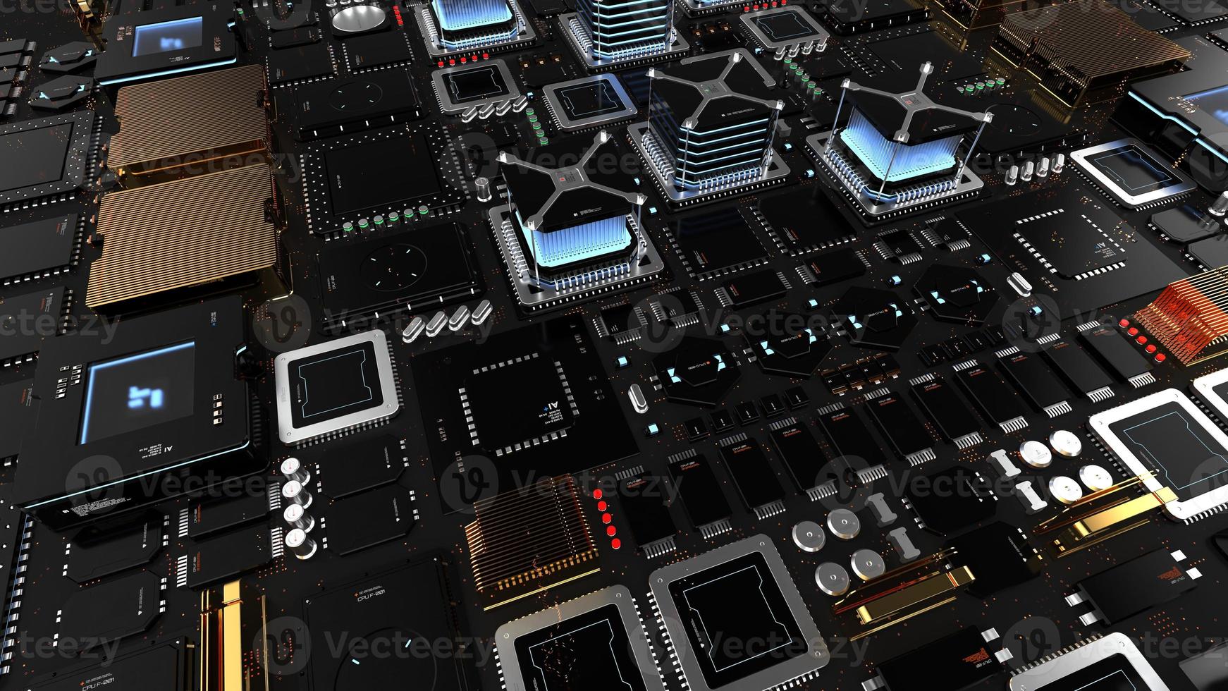 components of computing power on a chip . the concept of next-generation computer technology photo