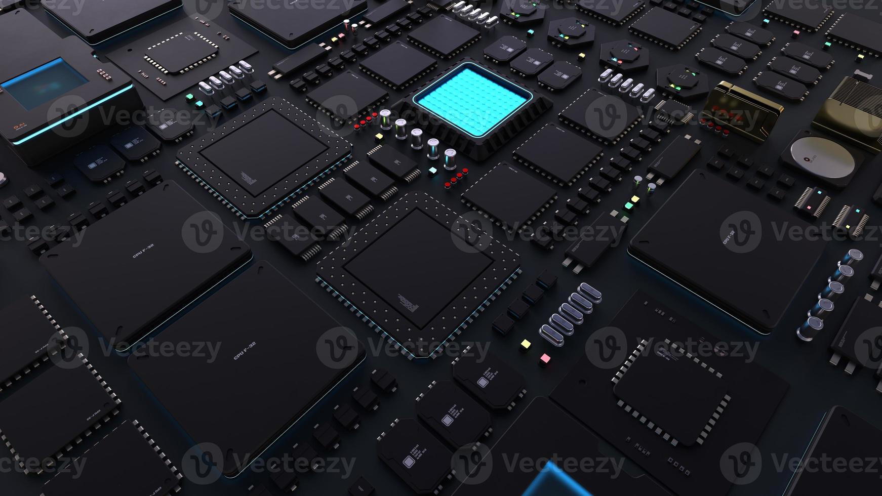 components of computing power on a chip . the concept of next-generation computer technology photo