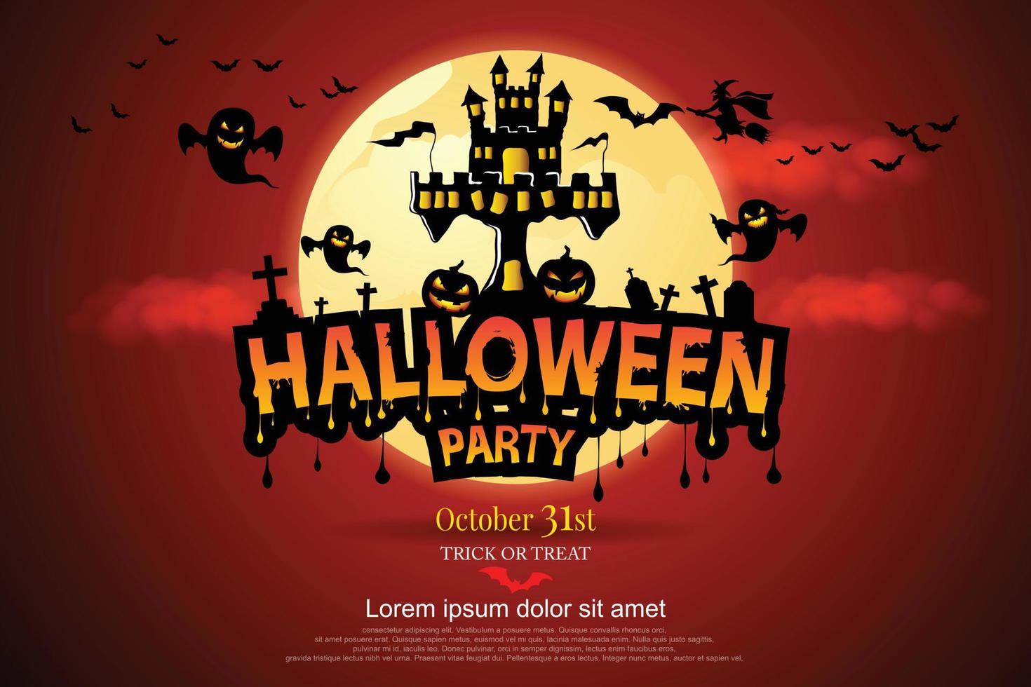 vector de halloween letras fiesta de halloween.