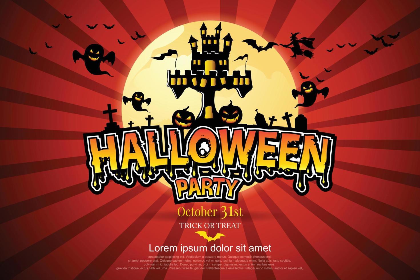 vector de halloween letras fiesta de halloween.