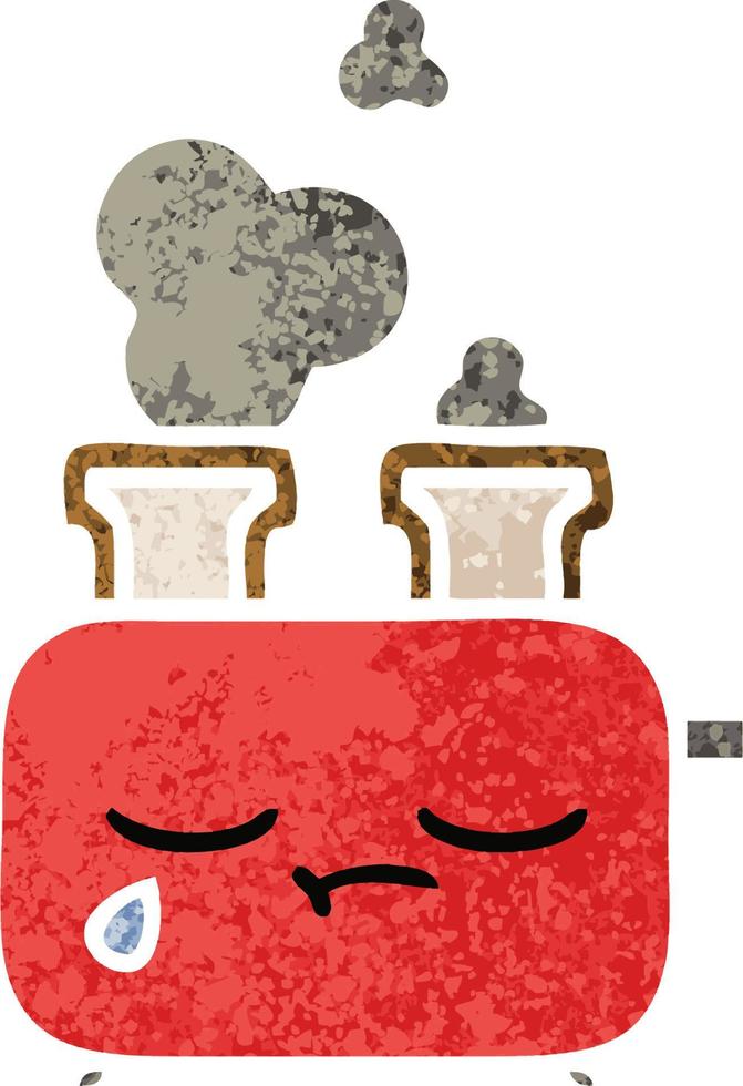 retro illustration style cartoon of a toaster vector