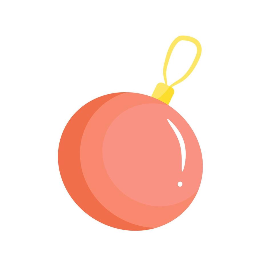 juguete de árbol de navidad en estilo de dibujos animados aislado en un fondo blanco. ilustración vectorial de navidad. vector