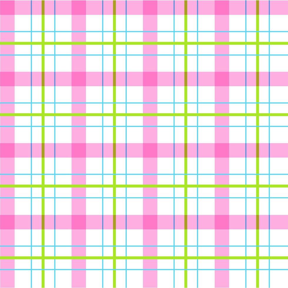 Pink Green Blue Pastel Cute Line Stripe Striped Tartan Plaid Checkered Scott Gingham Cartoon Vector Seamless Pattern Print Background