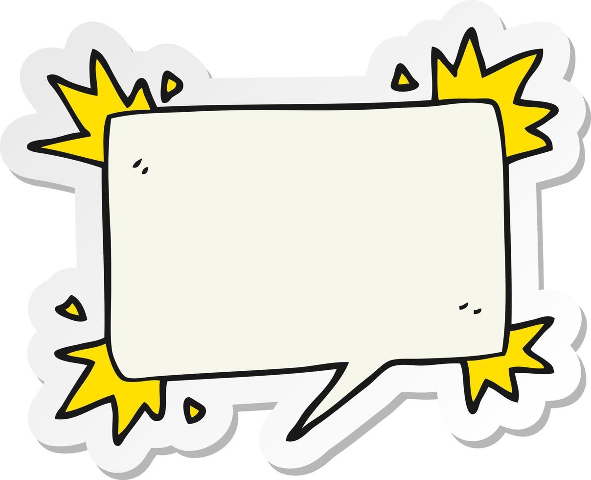 sticker of a cartoon speech bubble symbol vector