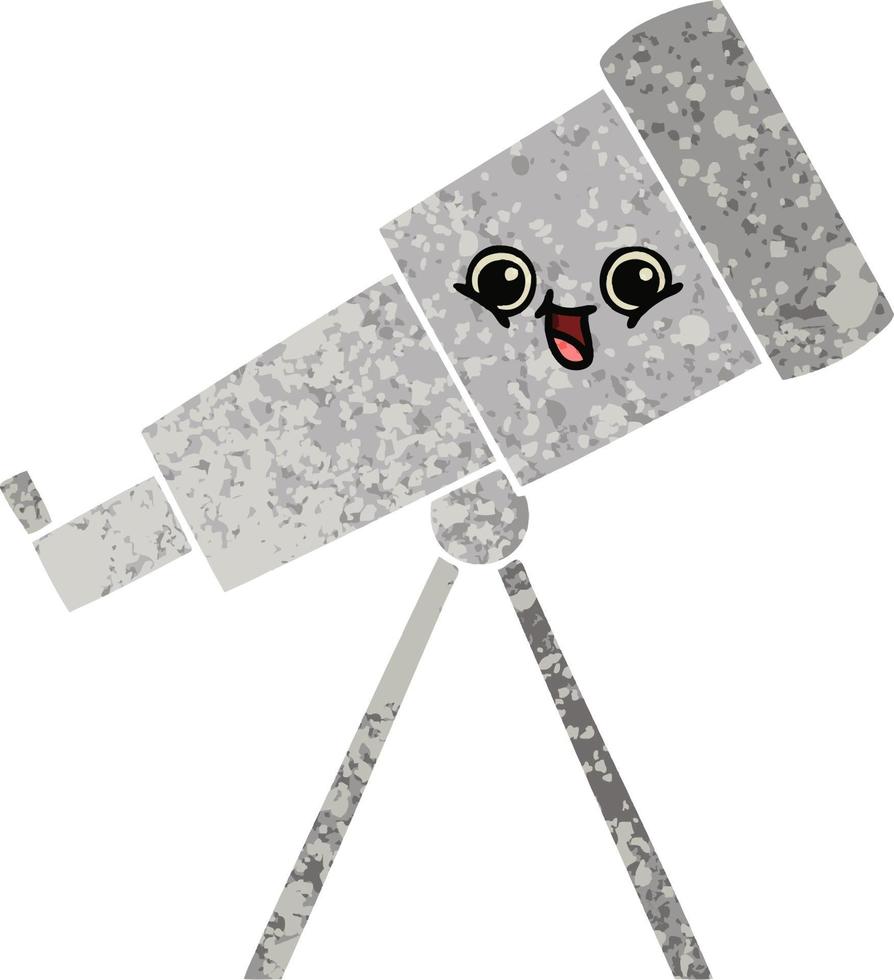 retro illustration style cartoon telescope vector