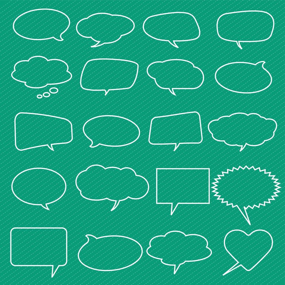 Collection of comic style white speech bubbles. Illustrator Vector Eps 10.
