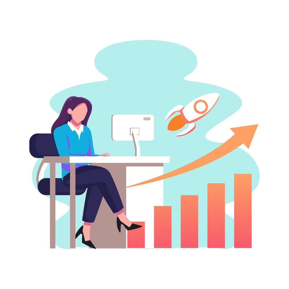 Boost in trafficflat style illustration design vector