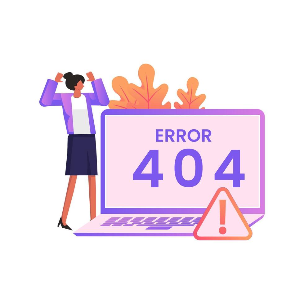 Diseño de ilustración de estilo plano de error 404 vector