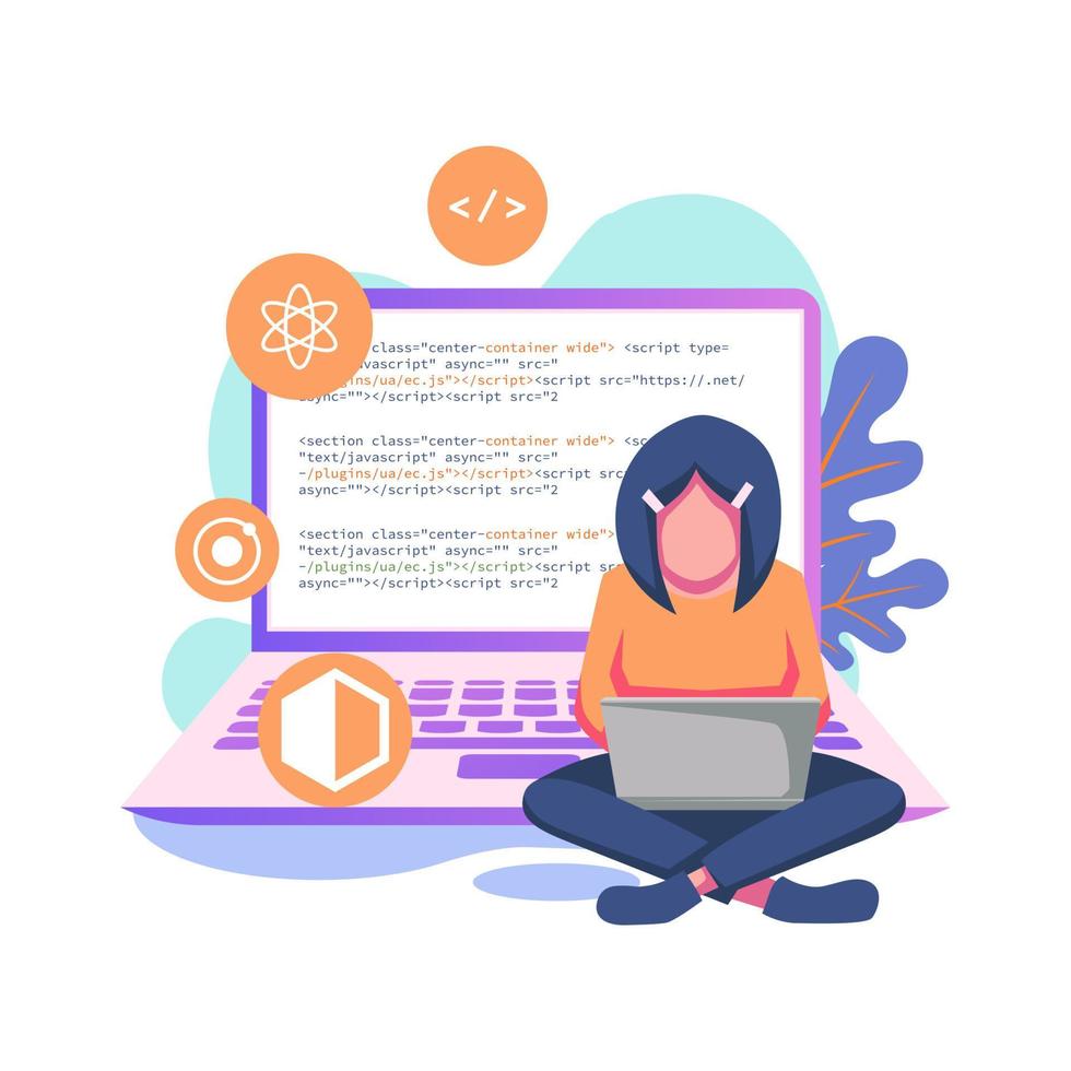 Crossplatform framework flat style illustration design vector