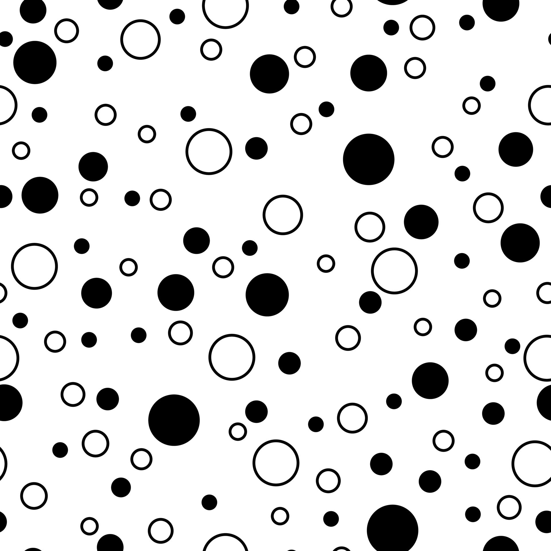 Black and white bubbles texture background with seamless pattern vector