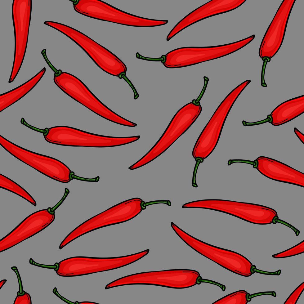 Seamless pattern red chilli texture background vector illustration graphic