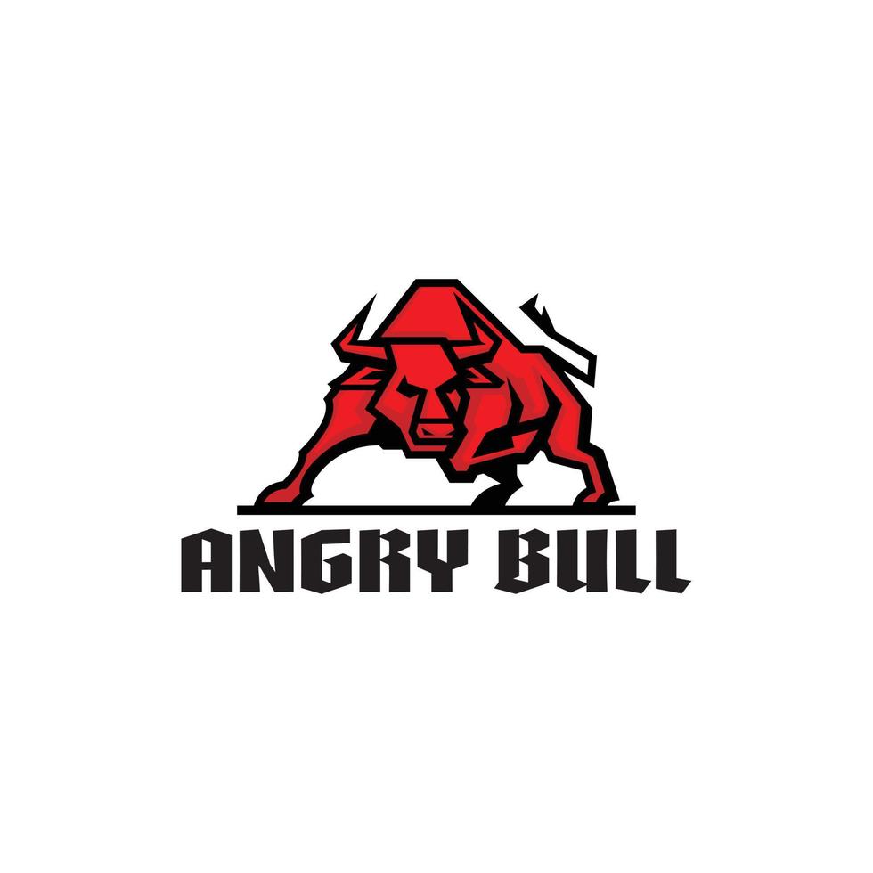 ilustración del logo del toro enojado. vector