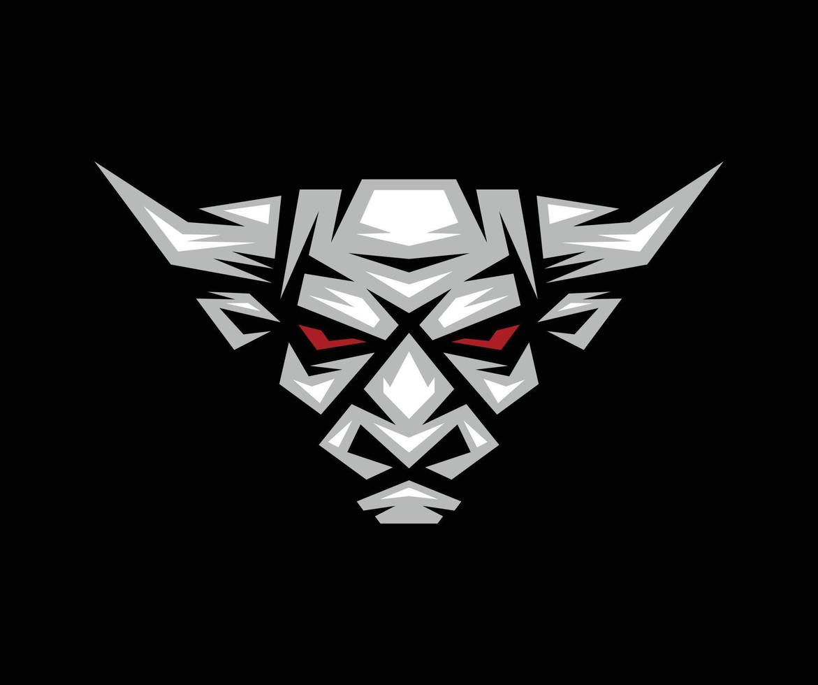 logo, label, icon, illustration of a bull head with dark background. vector