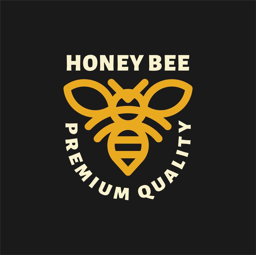 ilustración del logotipo de la abeja en el diseño del esquema vector