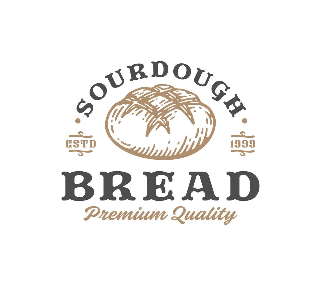 Sourdough Bread Abstract Sign, Symbol or Logo Template. vector