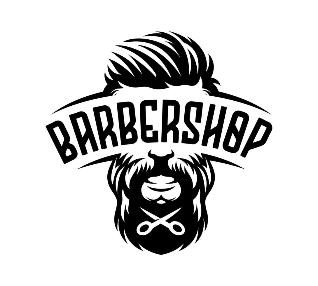 Barbershop label vintage illustration vector