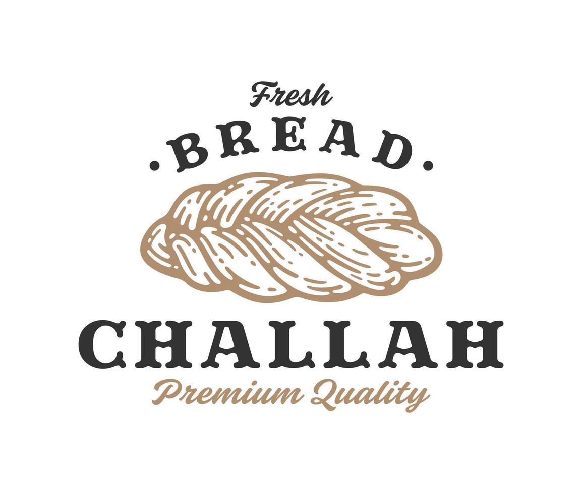 insignia del logotipo de pan aislado sobre fondo blanco. etiqueta de cocina de panadería vector