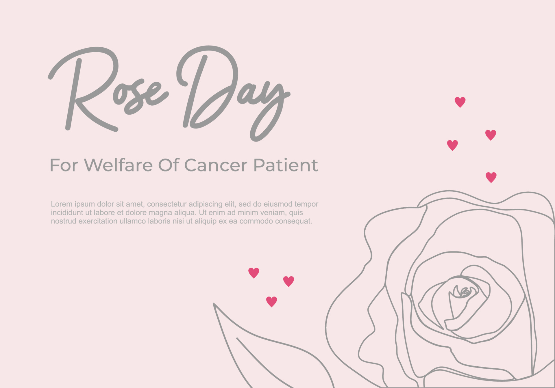 Rose day background for welfare of cancer patient flower love symbol 11414880 Vector Art at Vecteezy