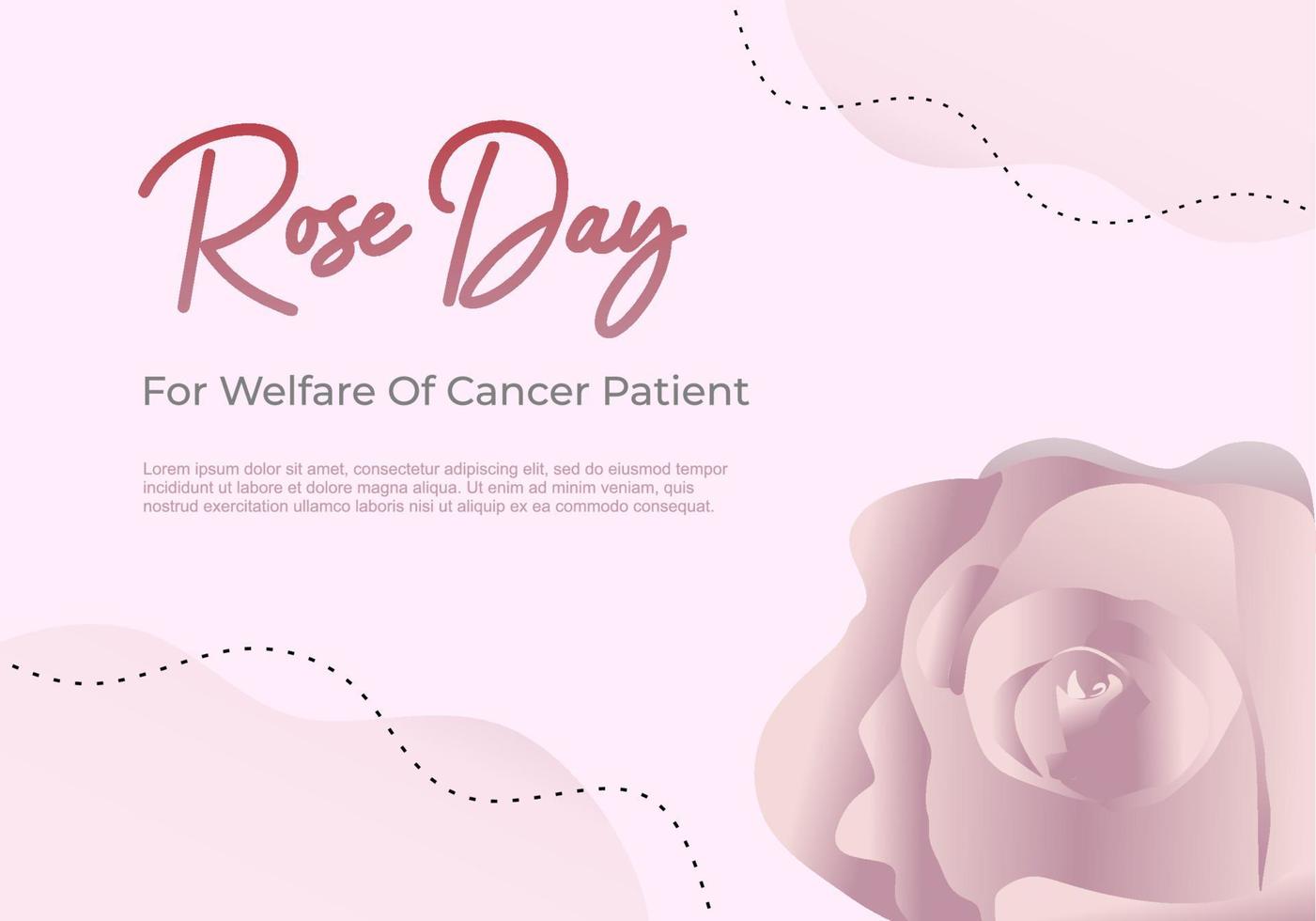 fondo del día de la rosa para el bienestar del paciente con cáncer con flor morada. vector