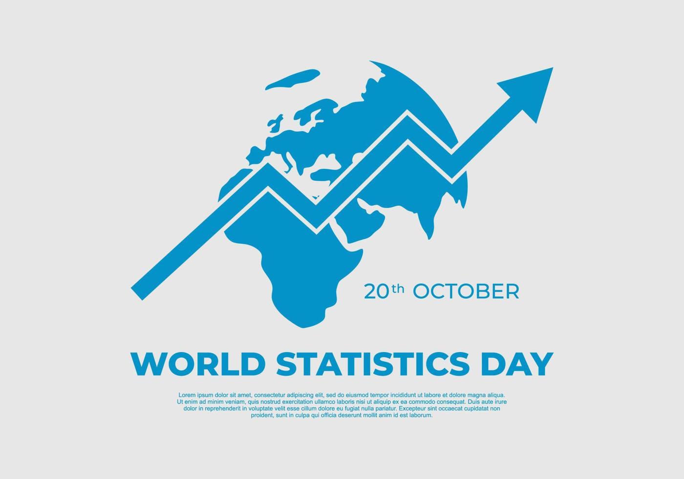 fondo del día mundial de la estadística con gráficos de mapas de la tierra 20 de octubre vector