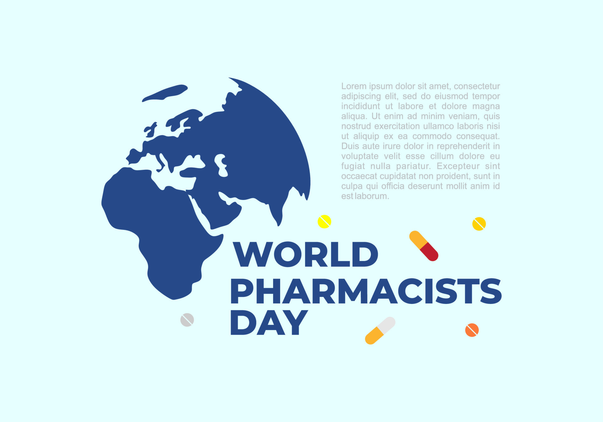 World pharmacists day background with drug and earth map. 11414895 ...