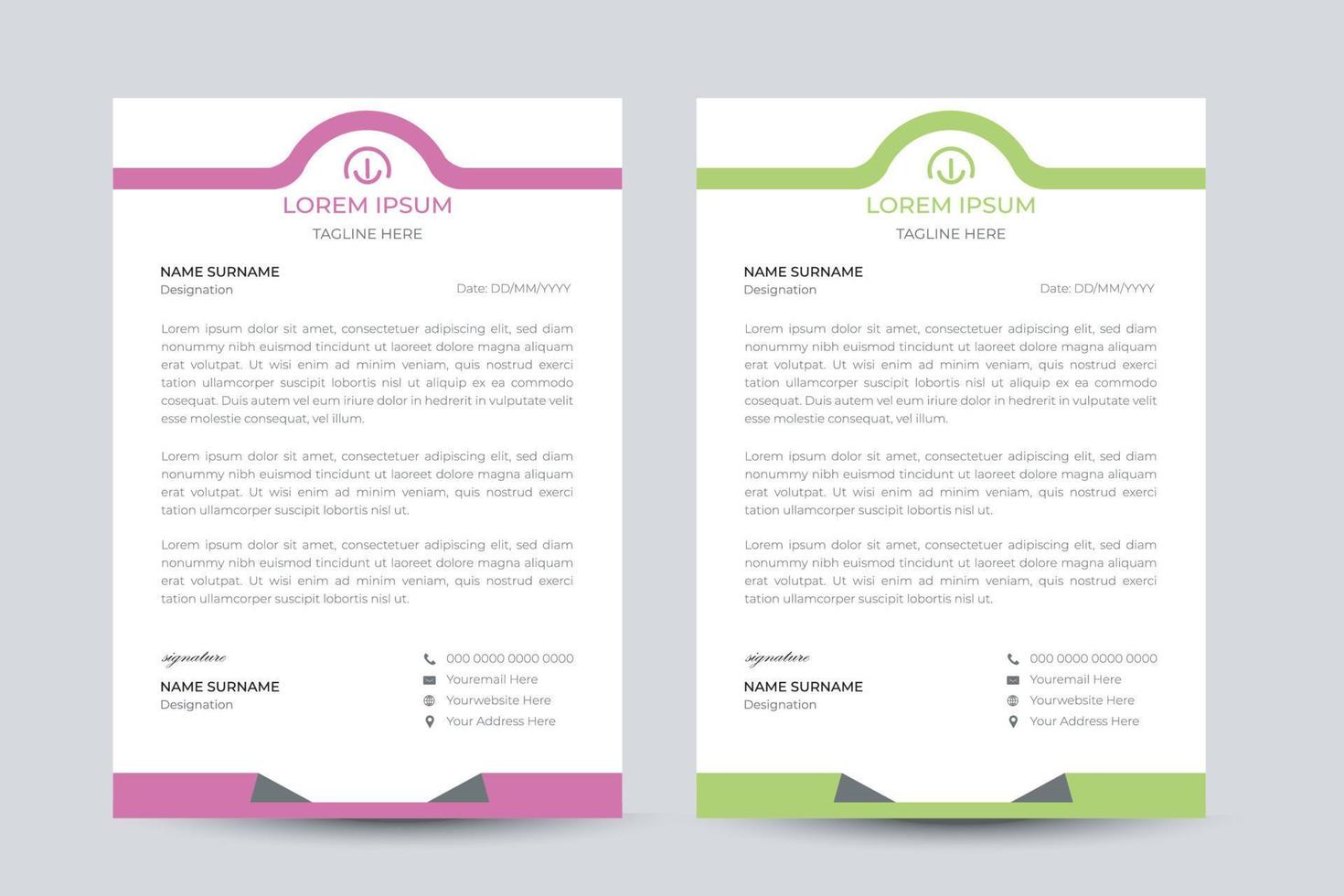 Corporate Modern Letterhead Design Template vector