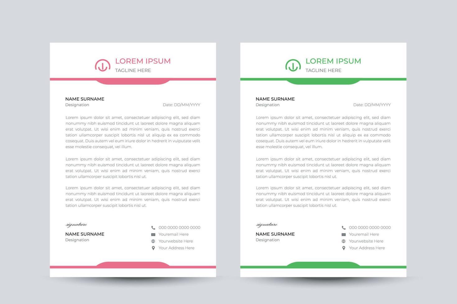 Corporate Modern Letterhead Design Template vector