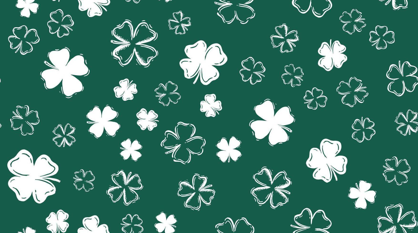 Saint Patricks Day, festive background with flying clover vector