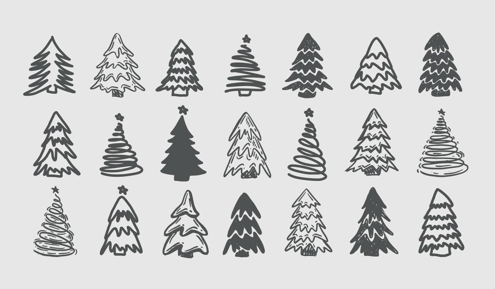 Christmas tree pattern,, Hand drawn illustrations. vector