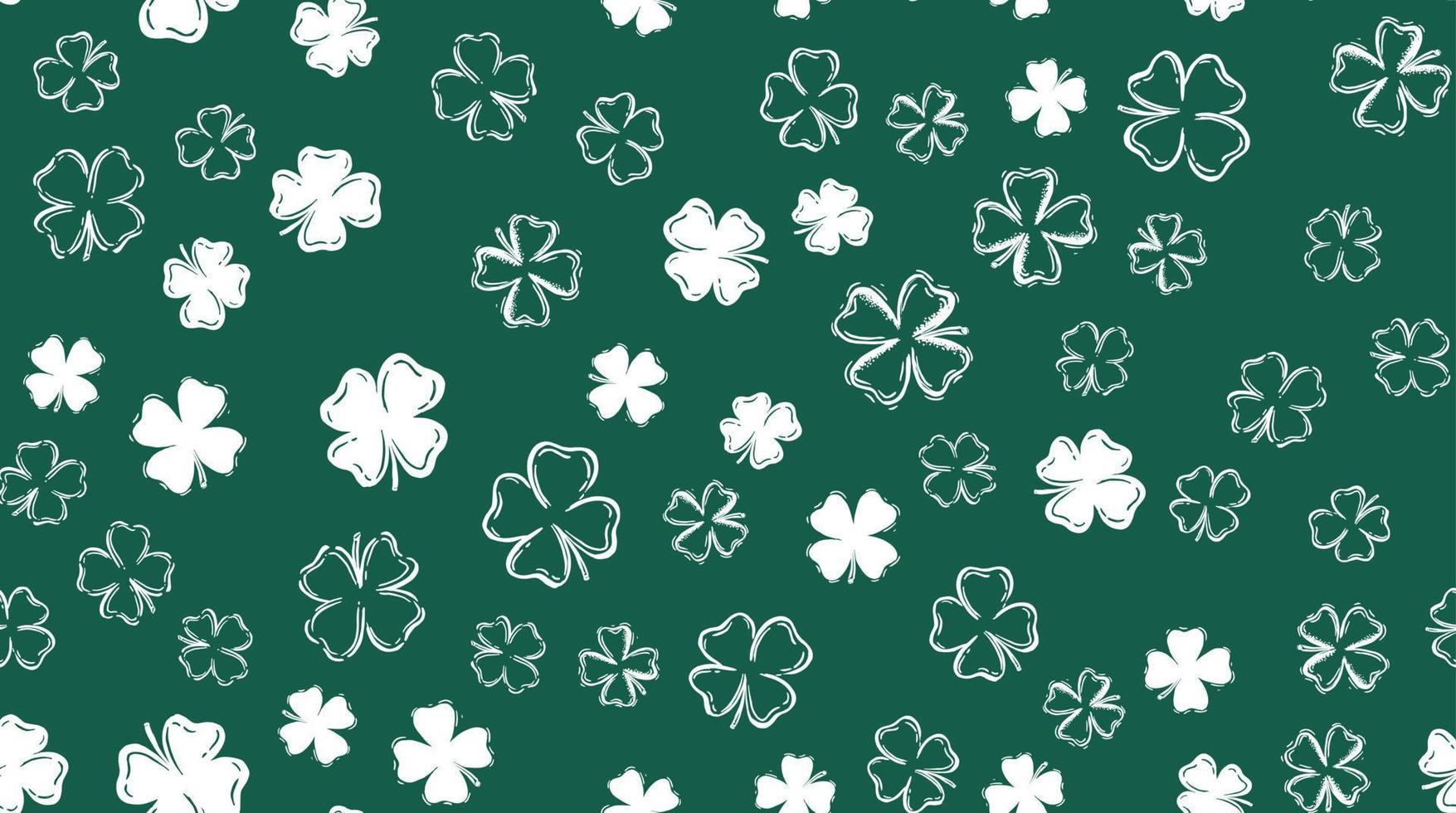 Saint Patricks Day, festive background with flying clover vector