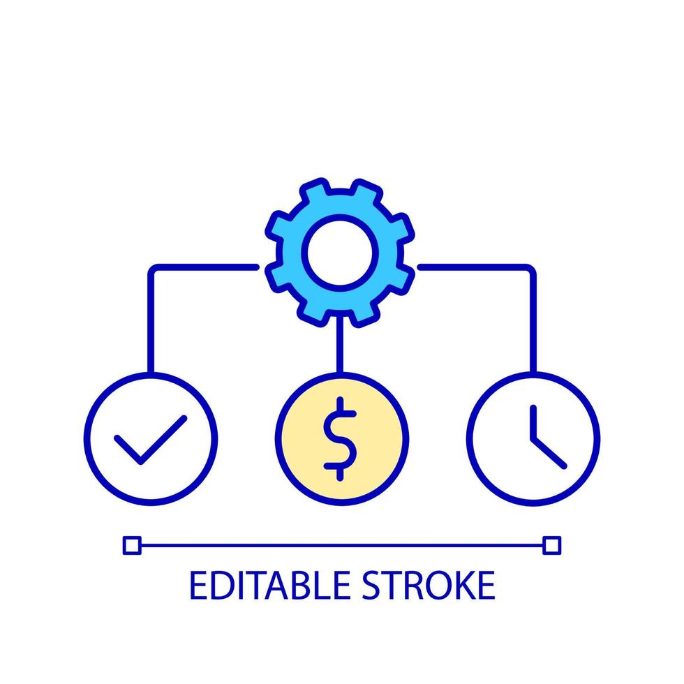 Effective business management RGB color icon. Increase revenue. Work performance. Quality and productivity. Isolated vector illustration. Simple filled line drawing. Editable stroke.