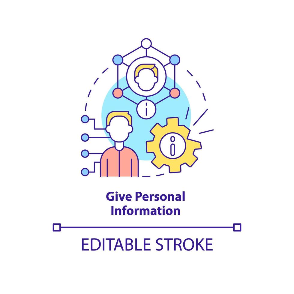 Give personal information concept icon. Before appointment with therapist abstract idea thin line illustration. Isolated outline drawing. Editable stroke. vector