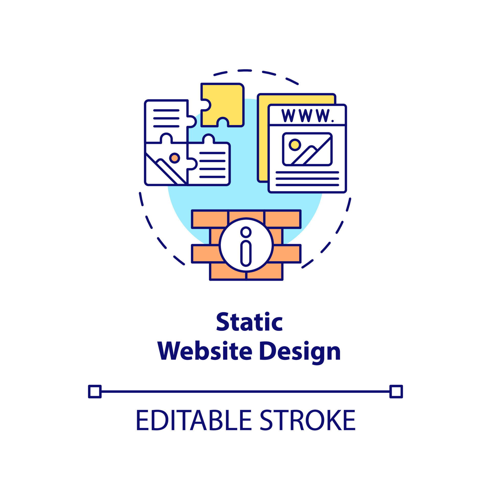 Static website design concept icon. Web designing type abstract idea ...