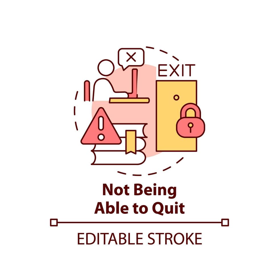 Not being able to quit concept icon. Playing obsession. Sign of game addiction abstract idea thin line illustration. Isolated outline drawing. Editable stroke. vector