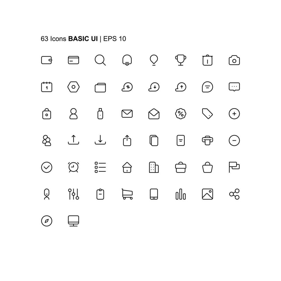 icons basic User Interface suitable for web, apk, and additional jobs you are working on vector
